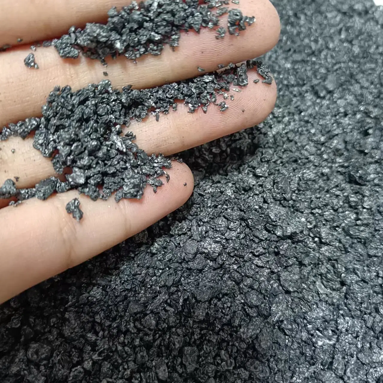 High Carbon Graphitized Petroleum Coke Is Black or Dark Gray Hard Solid