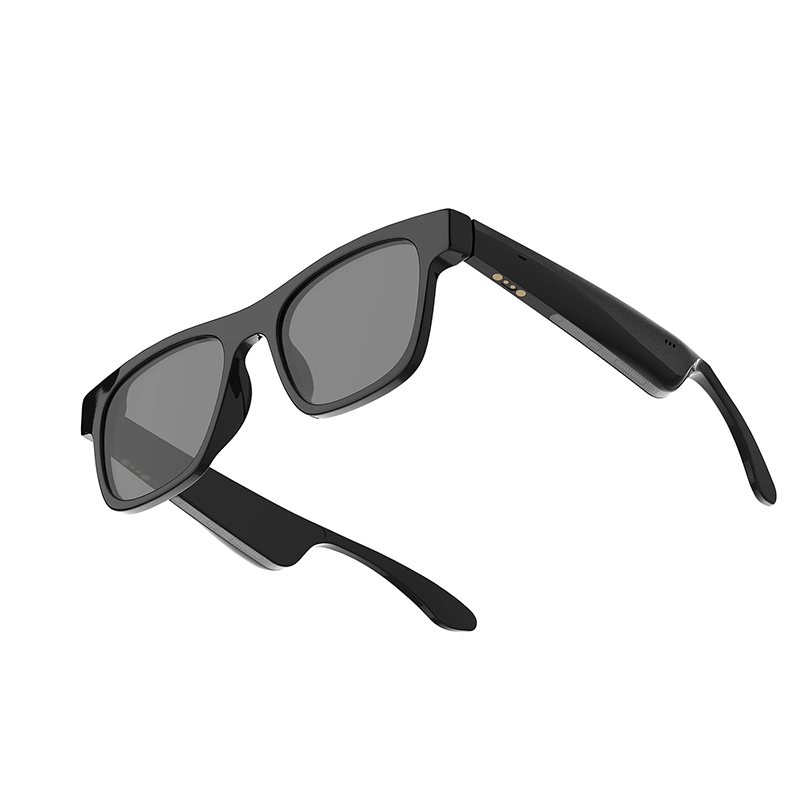 Wholesale/Supplier Rectangular Black Low Latency Audio Bluetooth Audio Sunglasses for Men and Women