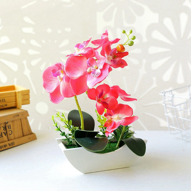 Venda a quente Seda Orquídea Borboleta Flores artificiais decoração Home