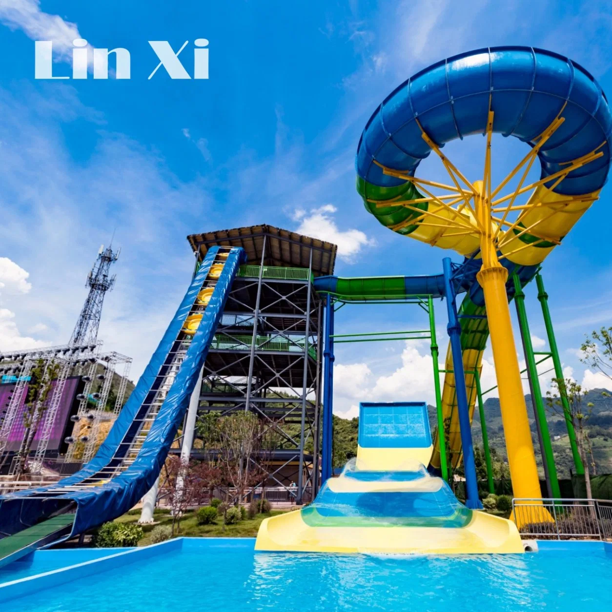 Customized New Adult Water Park Equipment, Children's High-Altitude Fiberglass Slide