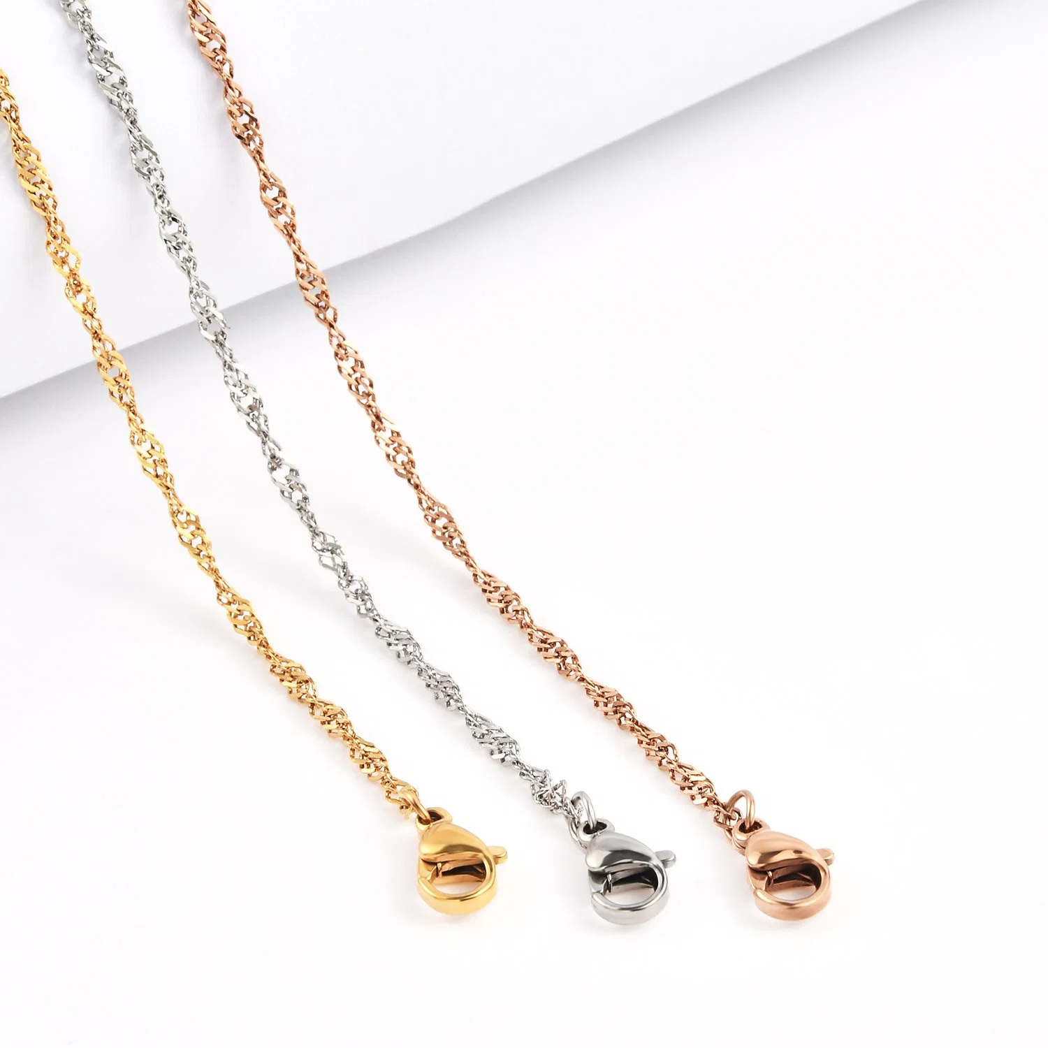 Hot Sellling Imitation Gold Plated Rose Gold Stainless Steel Necklace Anklet Bracelet Making Chain Fashion Jewelry