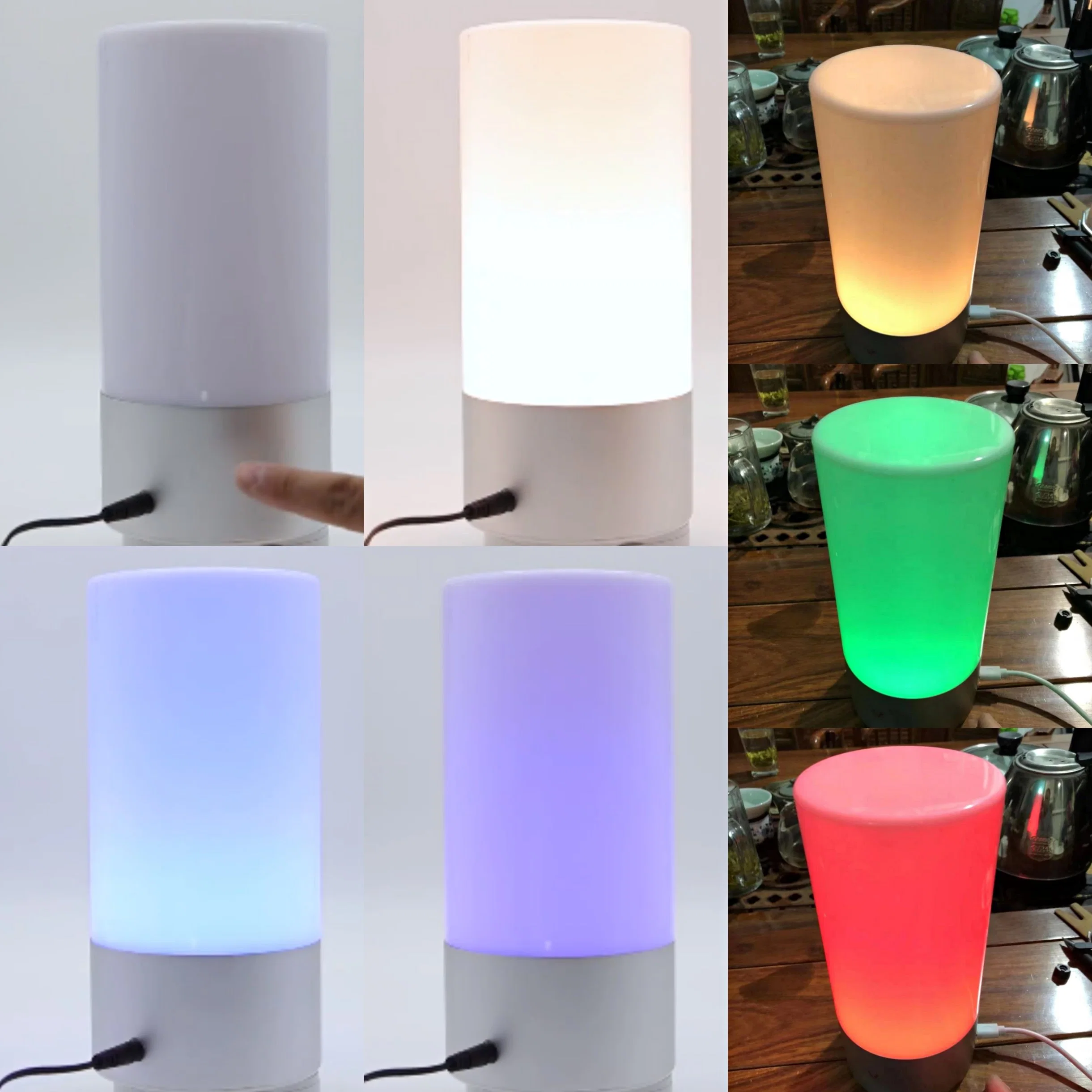 Lampe de table changeant de couleur RGB, lampe de chevet à capteur tactile, lampe de table de nuit.