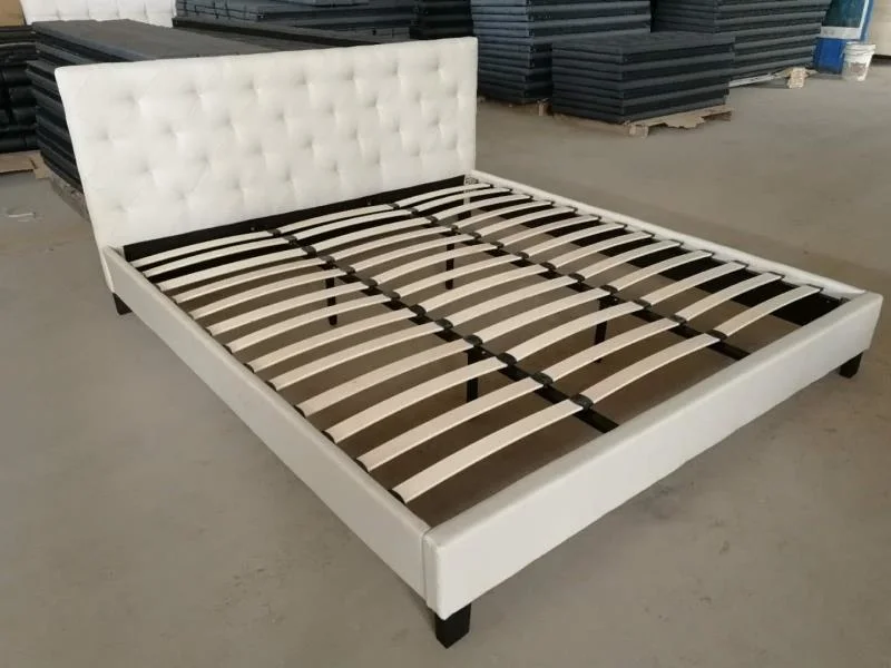 China Modern Bedroom Furniture Fabric Leather Bed Frame