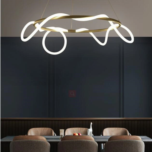 Flexible moderne Kronleuchter LED Stoff Nylon lange weiche Linie Lampe Pendelleuchte