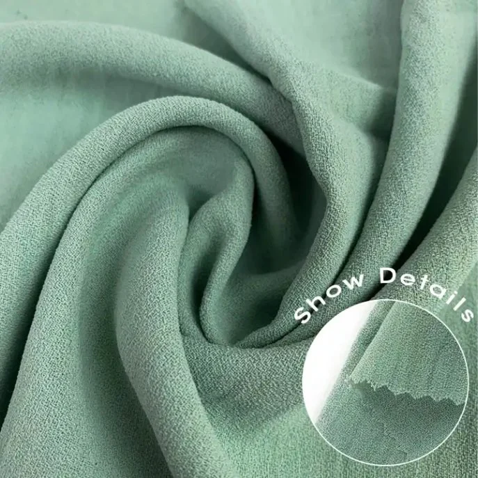 Solid Color Plain Crinkle Plain Dyed Woven Cey Fabric for Dress Shirt