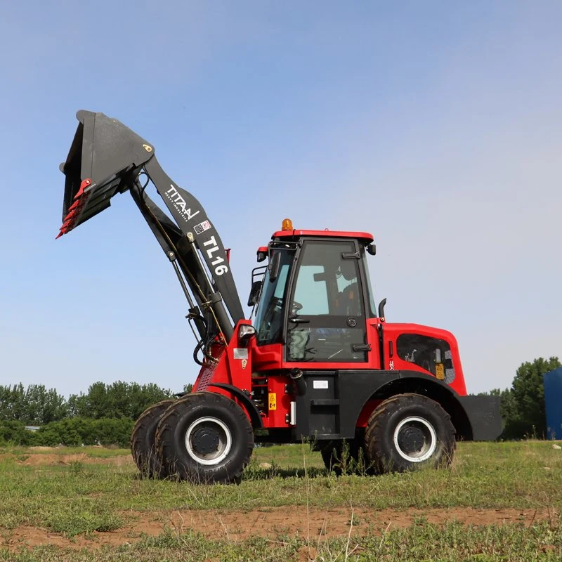 Pala de ruedas diésel Titan 1,6ton 4WD con accesorios multifunción intercambiables