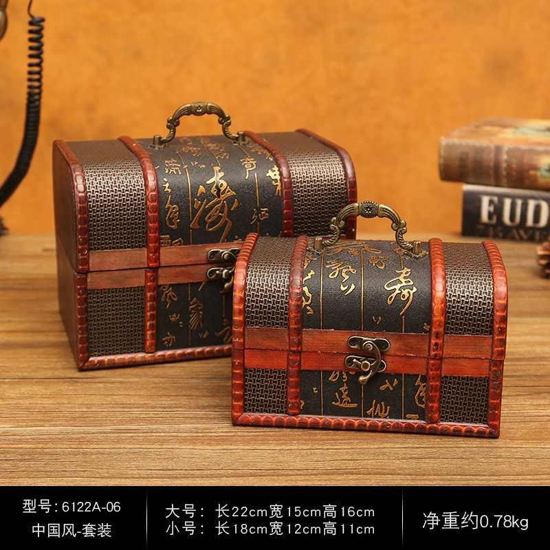 China Style with Lock Password Storage Wooden Small Jewelry Box