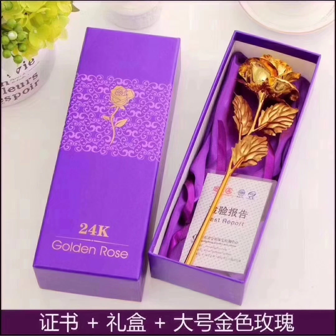 Inunion Artificial 24K Gold Foil Flower with Gift Box