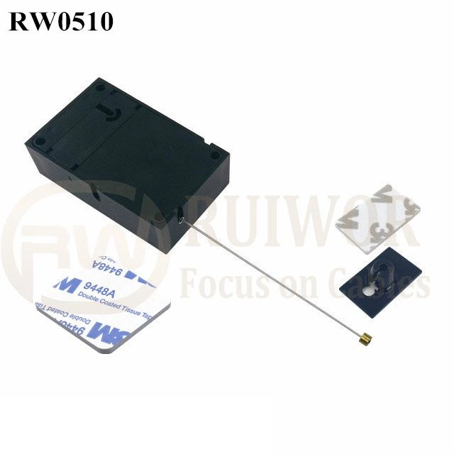 RW0510 Cuboid Anti Theft Pull Box with 25X15mm Rectangular Adhesive ABS Plate Used in Consumer Electronics Products Stores
