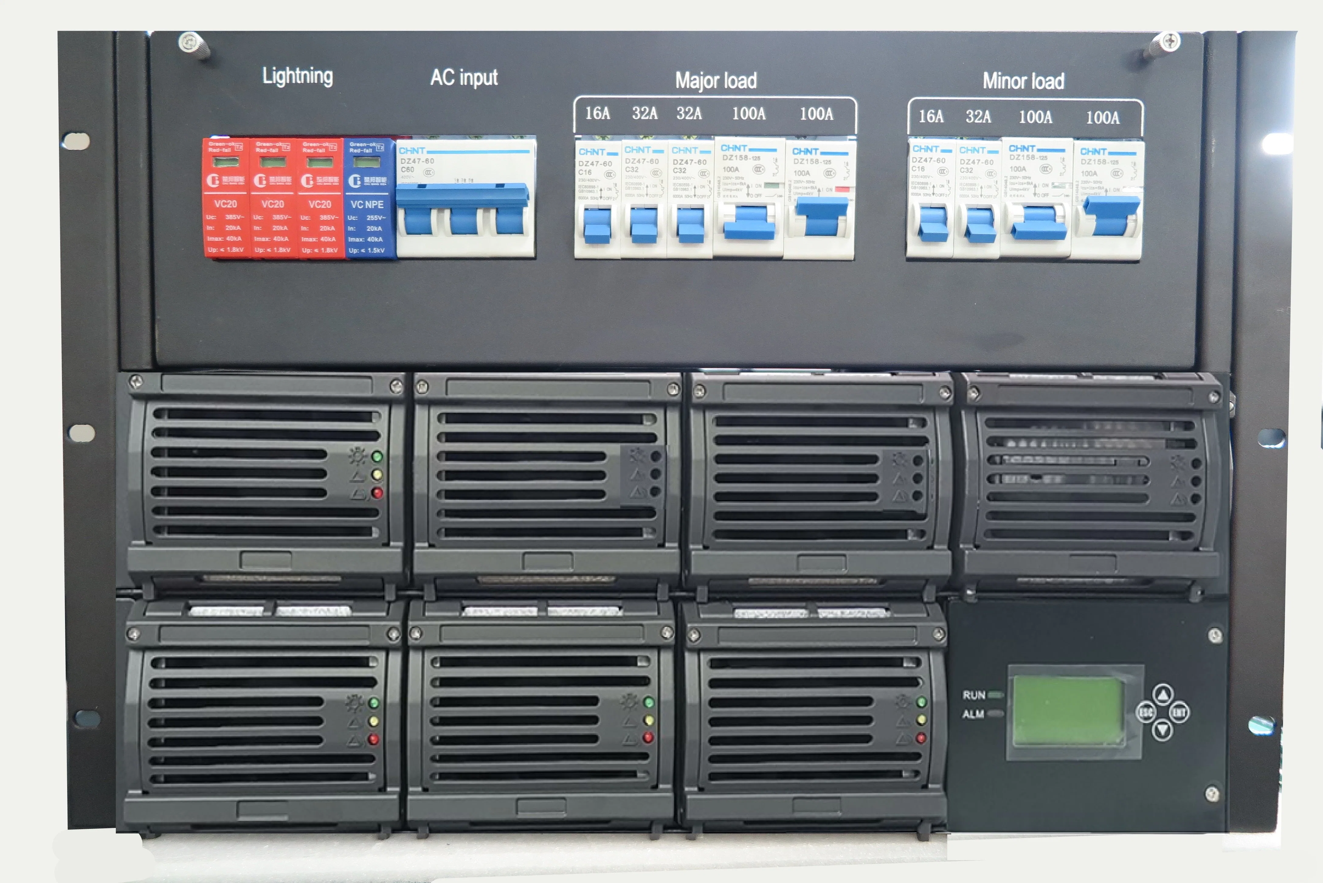 REDRESSEUR 48 V C.C./60 a pour équipement de communication de télécommunication avec commande à distance SNMP