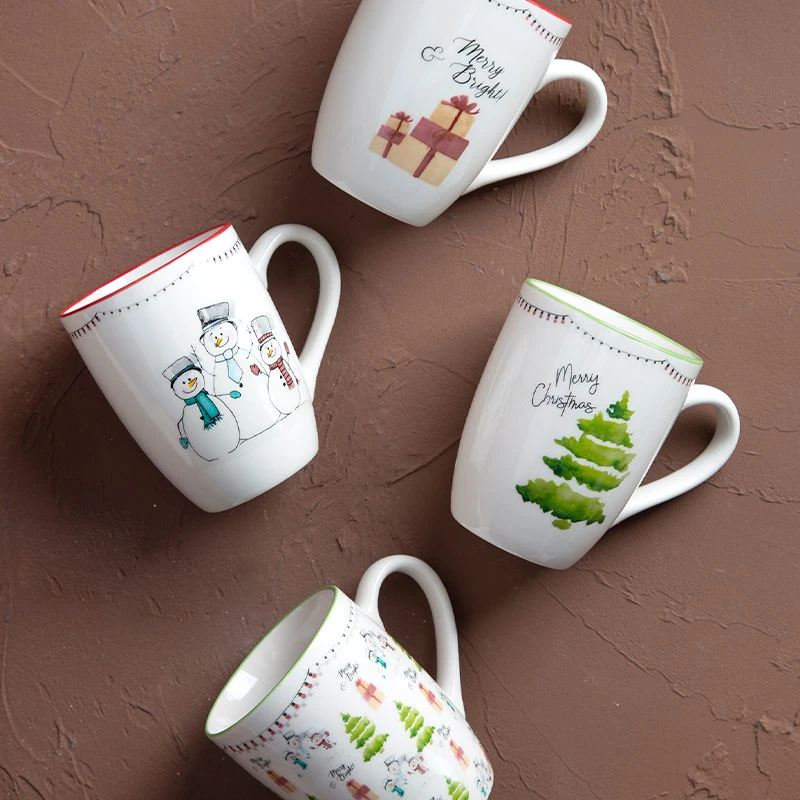 New Bone China – Mug à café de Noël, bol empilable Mug à promouvoir