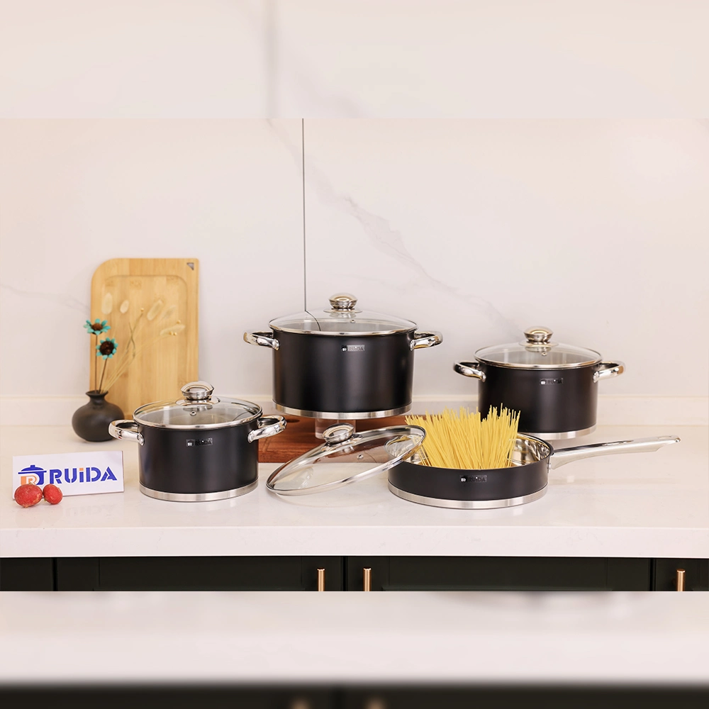 مجموعة أدوات الطبخ من الفولاذ المقاوم للصدأ سهلة التنظيف وغسّالة الصحون أدوات المطبخ