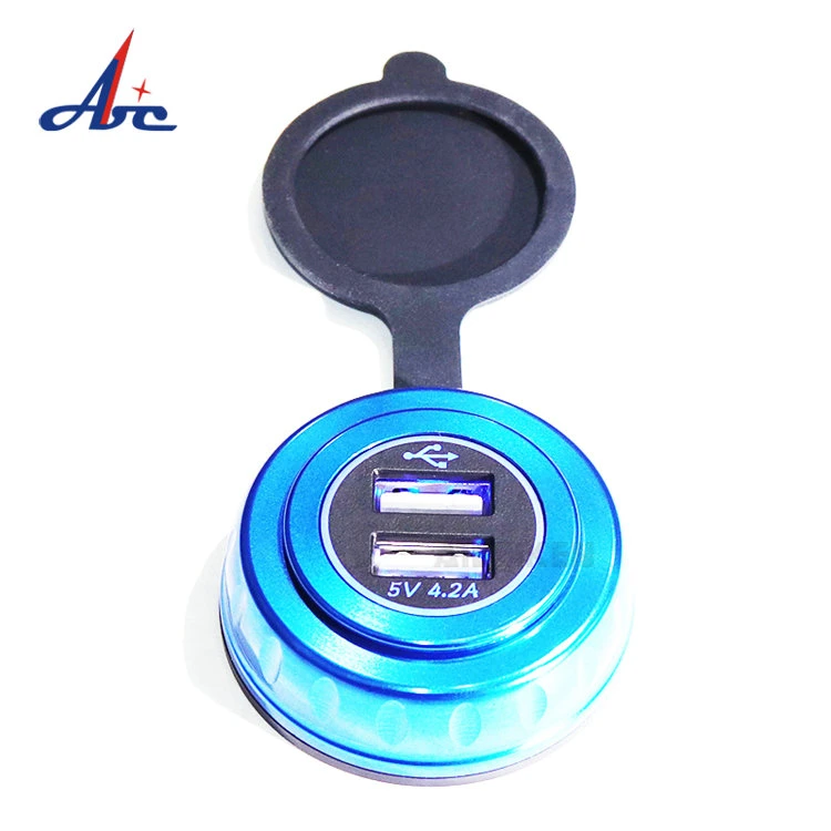 Veículo com porta dupla Mobile carregador USB para Marine, barco, moto, Caminhão, carrinho de golfe