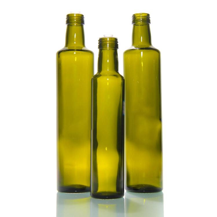 Grado alimentario 250ml 500ml 750ml 1000ml aceite de Oliva Verde transparente Recipiente de vidrio para cocinar en la cocina