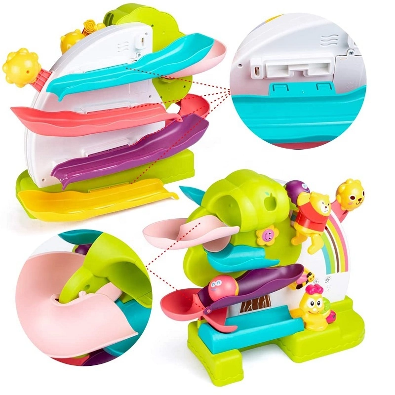 Amazon Hot 2in1 Double Side Ramp Track Baby Educational Toys Toddlers Musical Slide Car Electronic Toy with Throw Ball Design Funny Toy Educational