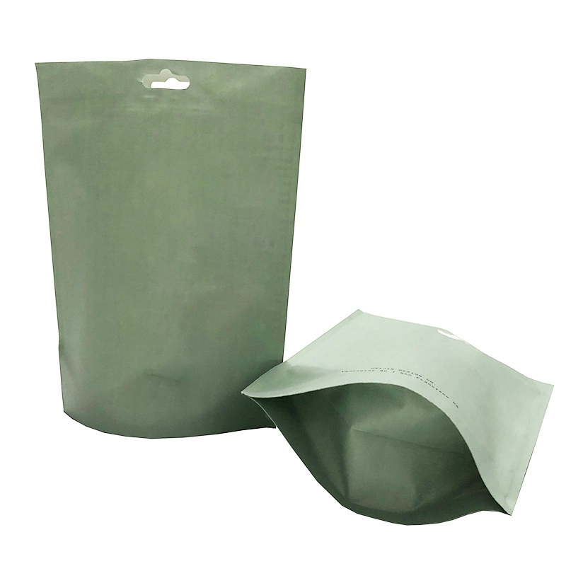 Biodegradable Ziplock Brown White Kraft Craft Paper Standing up Pouches Food Packaging Zipper Bags