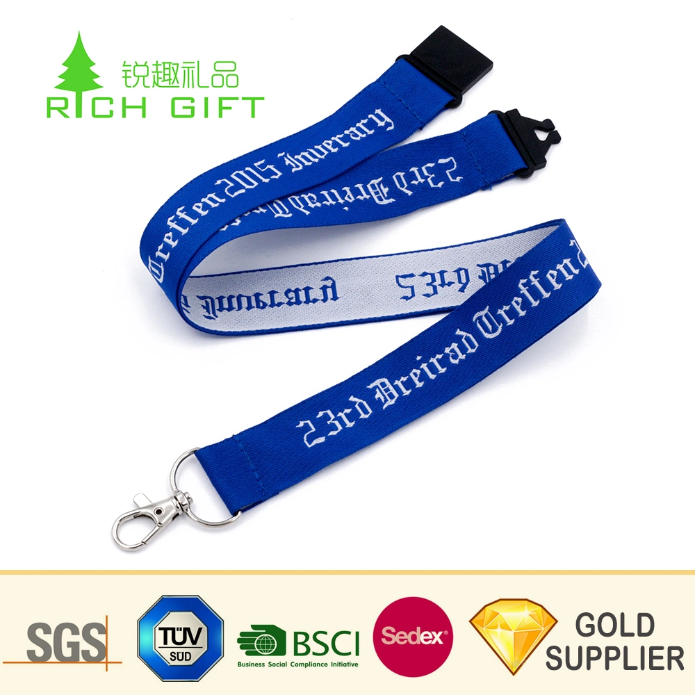 Hot Selling Custom Elastic Nylon Woven Military Uniform Lanyards with Safety Buckle