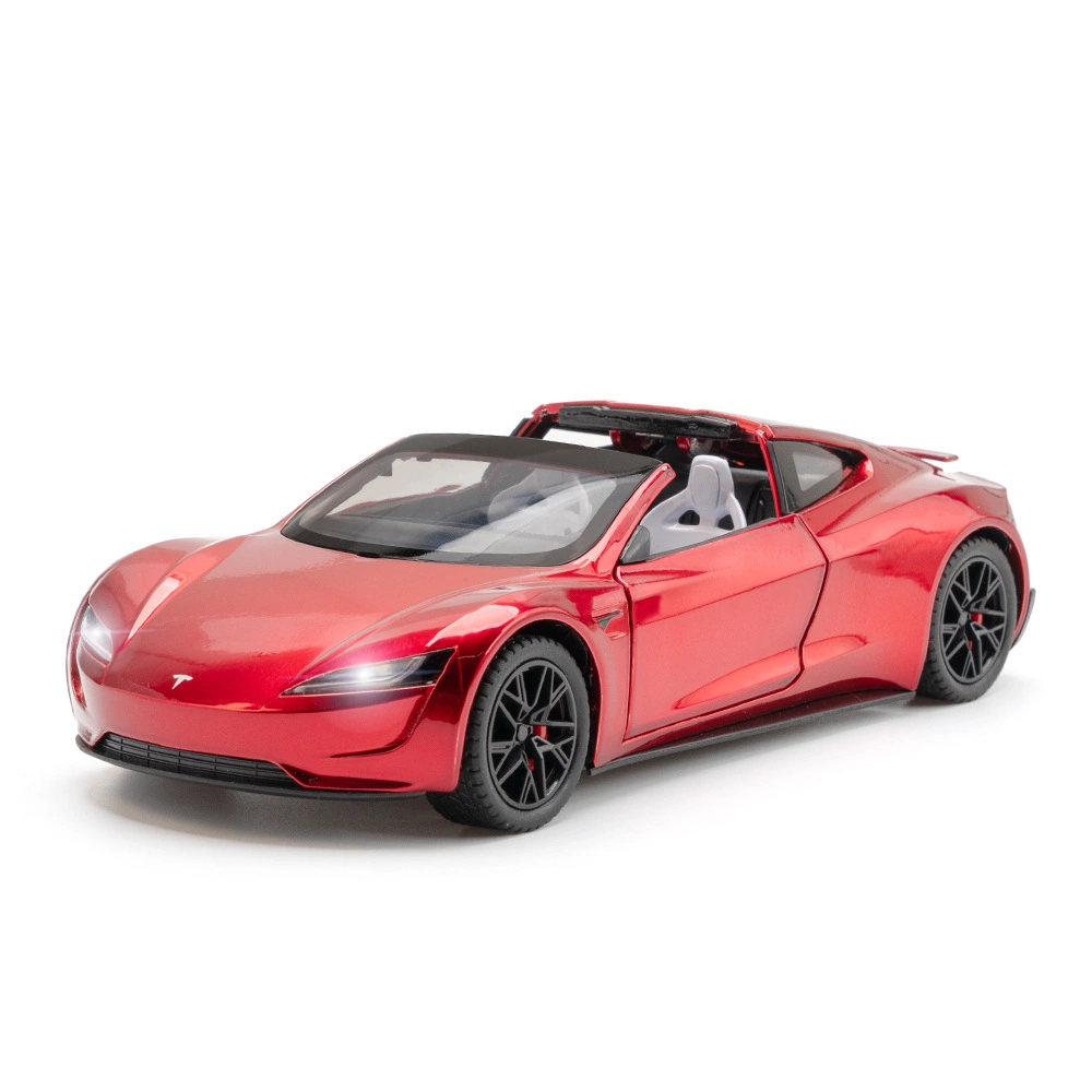 1/24 Scale Diecast Metal Alloy Model Car Toy Collection Simulation Tesla Roadster