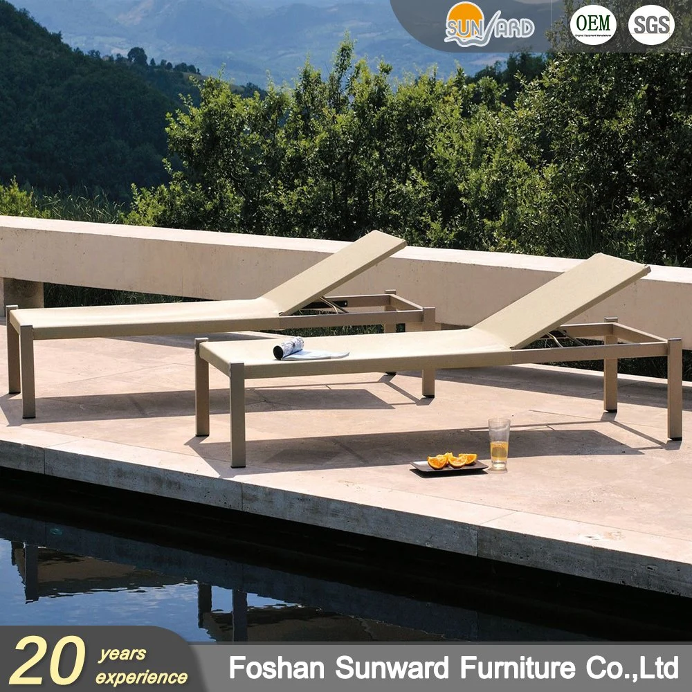 Wholesale/Supplier Outdoor Leisure Wholesale/Supplier Patio Customized Beach Garden Resort Hotel Pool Aluminum Teak Sun Lounge Chair