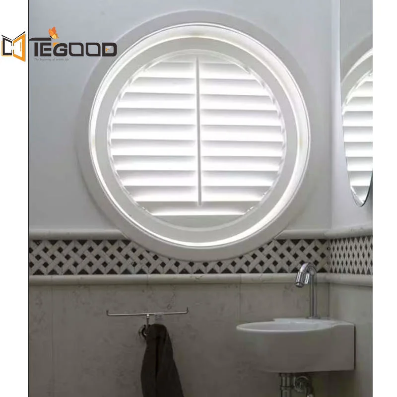 Ventana personalizada profesional formas especiales obturador circular pequeño de ventana Para la venta