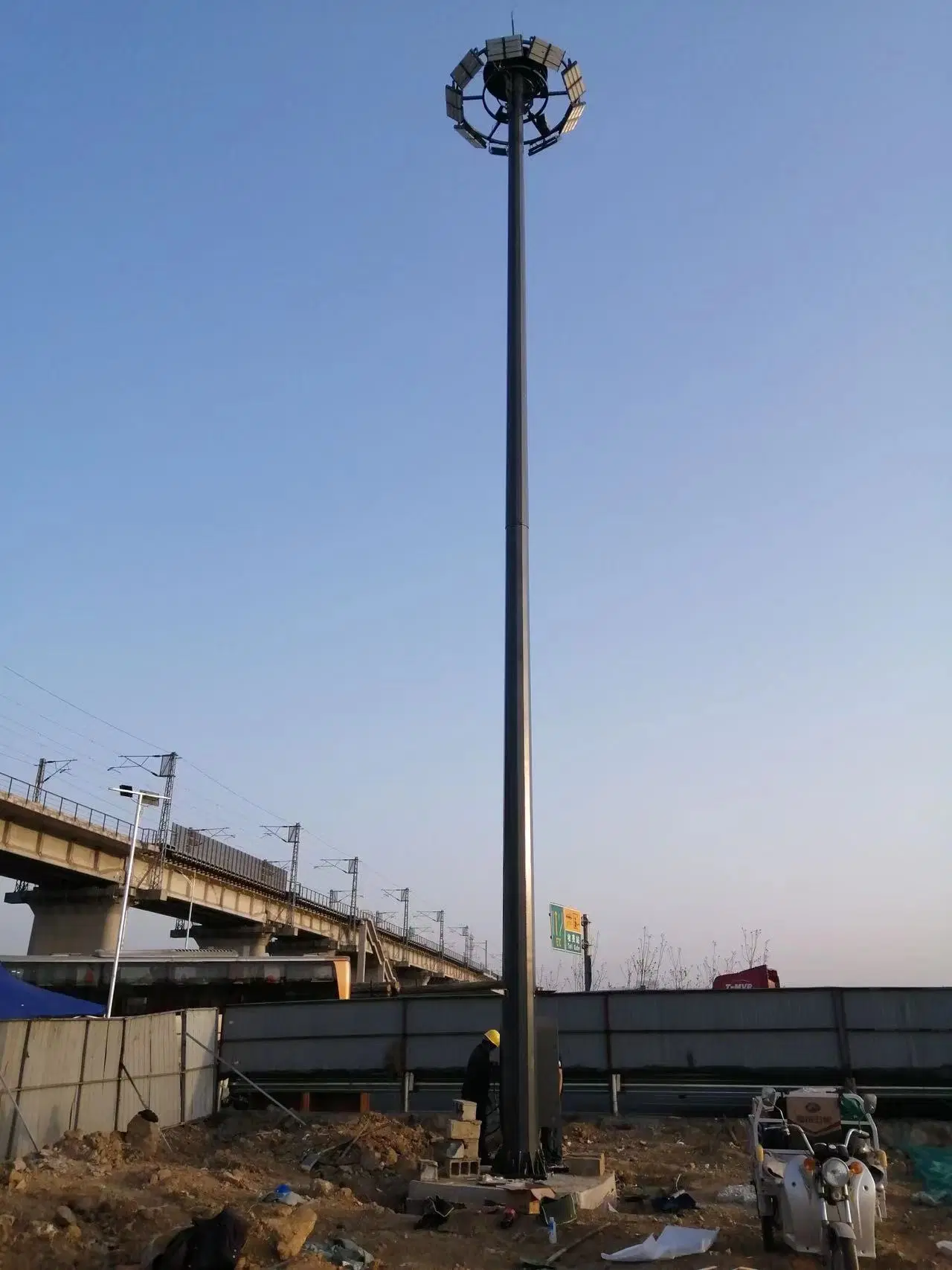 IP66 de 45m al aire libre de 2000W de sodio de alta presión de las luces del mástil de alta para estadios.