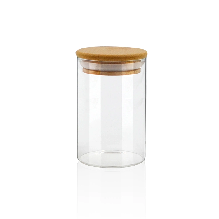 Custom 220ml Borosilicate Flass Candle Holder Glass Candle Jar for Candle with Bamboo Lids