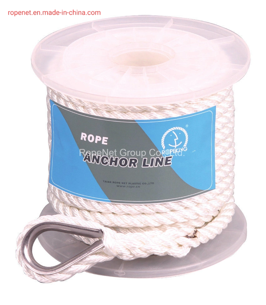 Nylon Anchor Line Marine Mooring Rope with Thimble