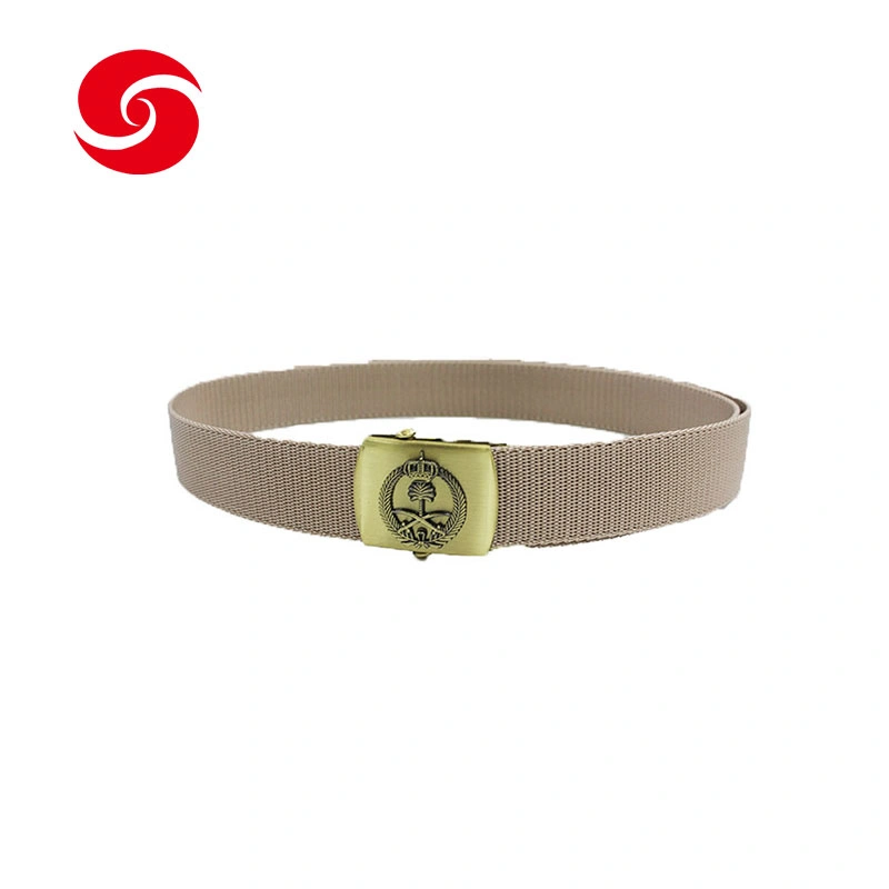 Customized Logo Saudi Arabia Khaki PP Military Tactical Belt