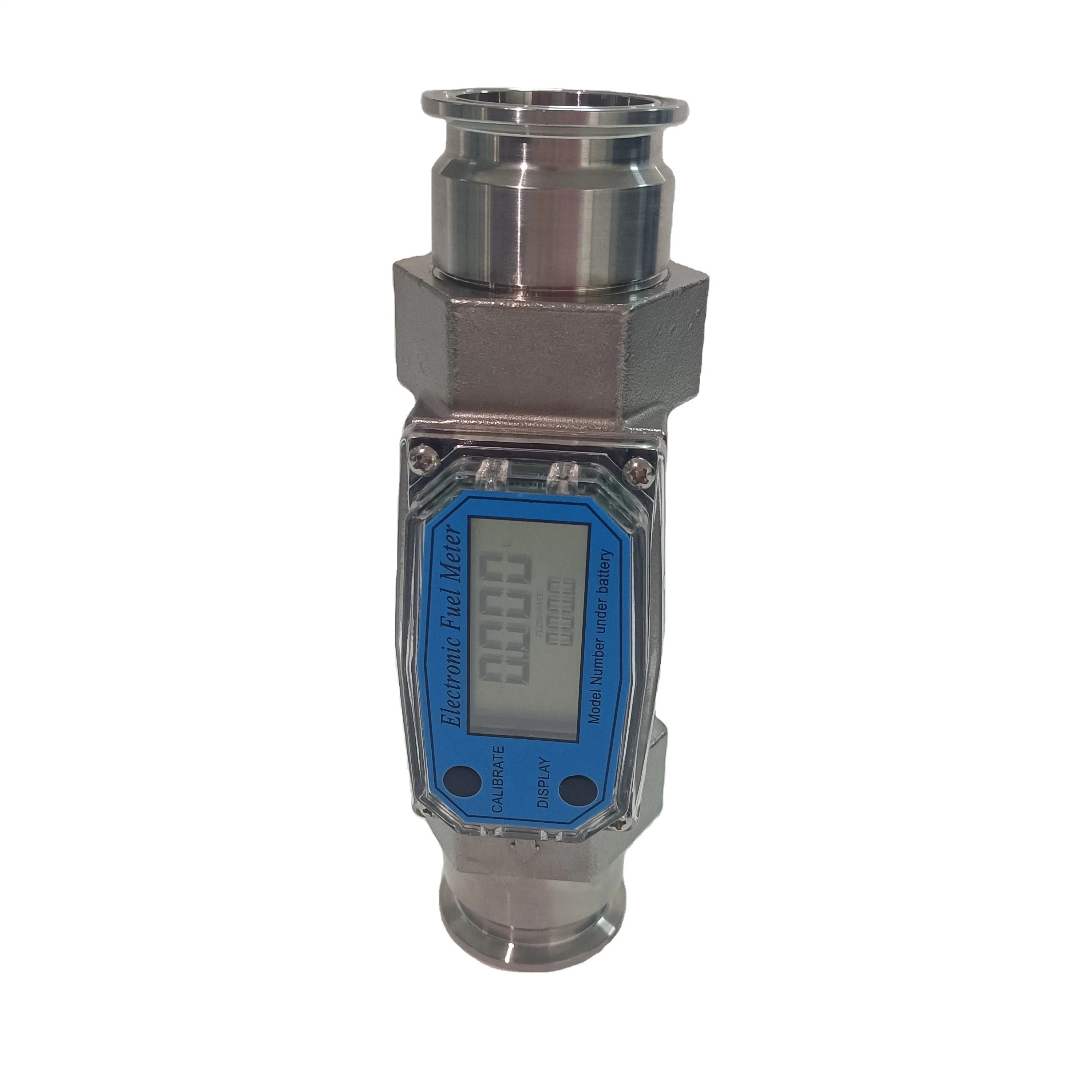 Stainless Steel 304/316L Turbine Flow Meter Tri-Clamp Length 135mm 1.5inch Digital Counter