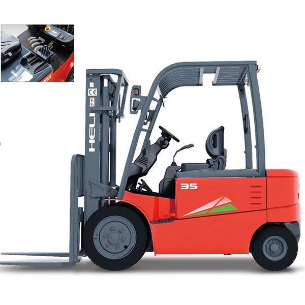 Heli Battery Electric Forklift Truck with Side Shift Container Mast