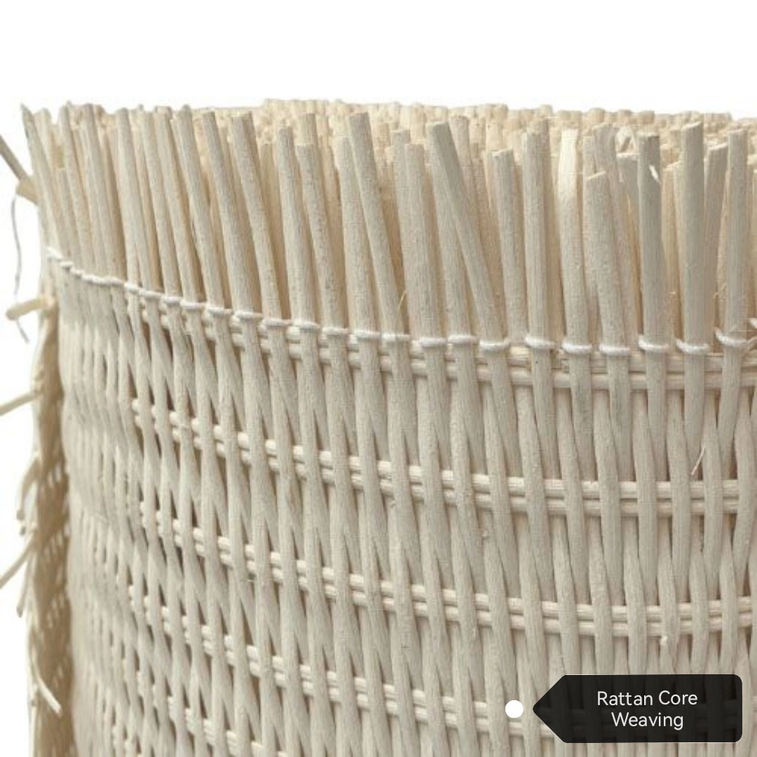 Semi-Bleached Rattan Sheet Material with Skin Peel Bark