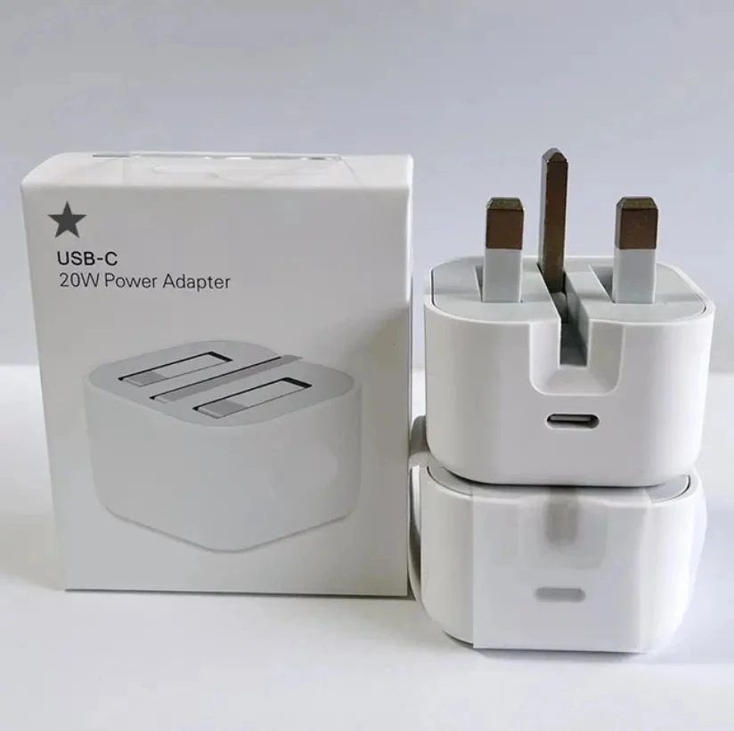 Original Quality UK 3 Pin Plug 20W USB-C Power Adapter Charger for Apple iPhone 15 14 13 PRO Max Fast Charging Type C Pd Charger