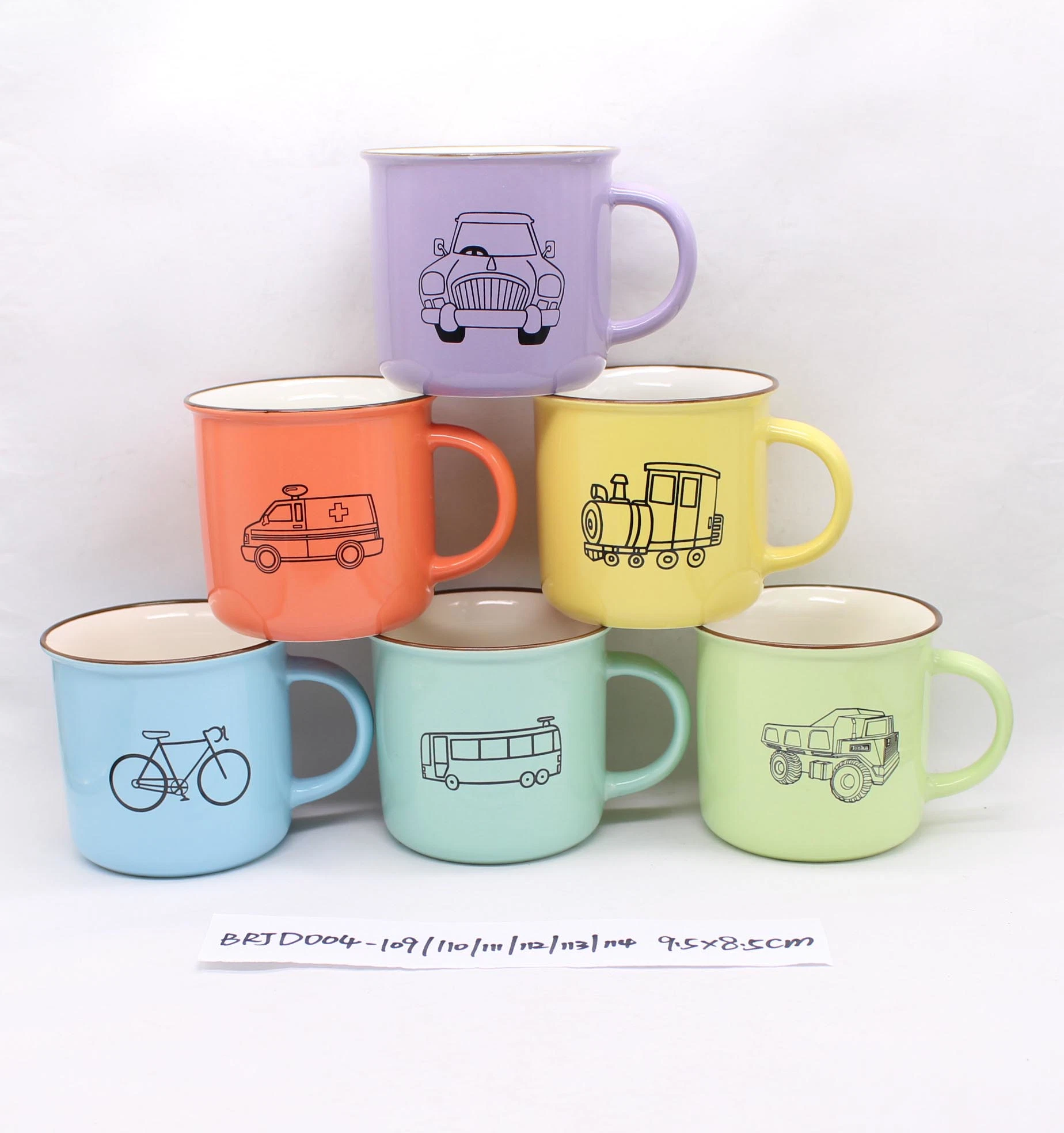 Car Decal Printing New Bone China Ceramic Mug for Kids