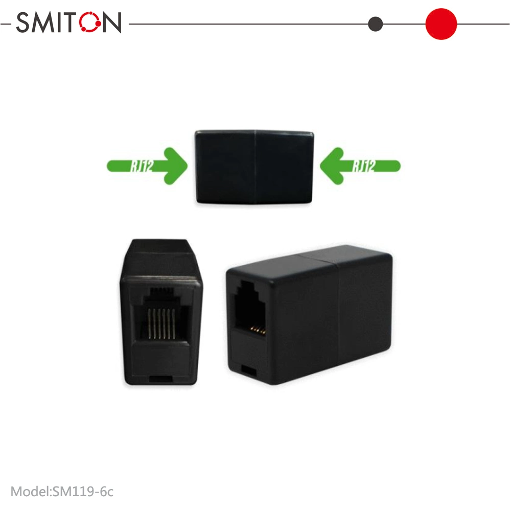 Rj12 Coupler 6p6c Telephone Cord Coupler Phone in Line Coupler