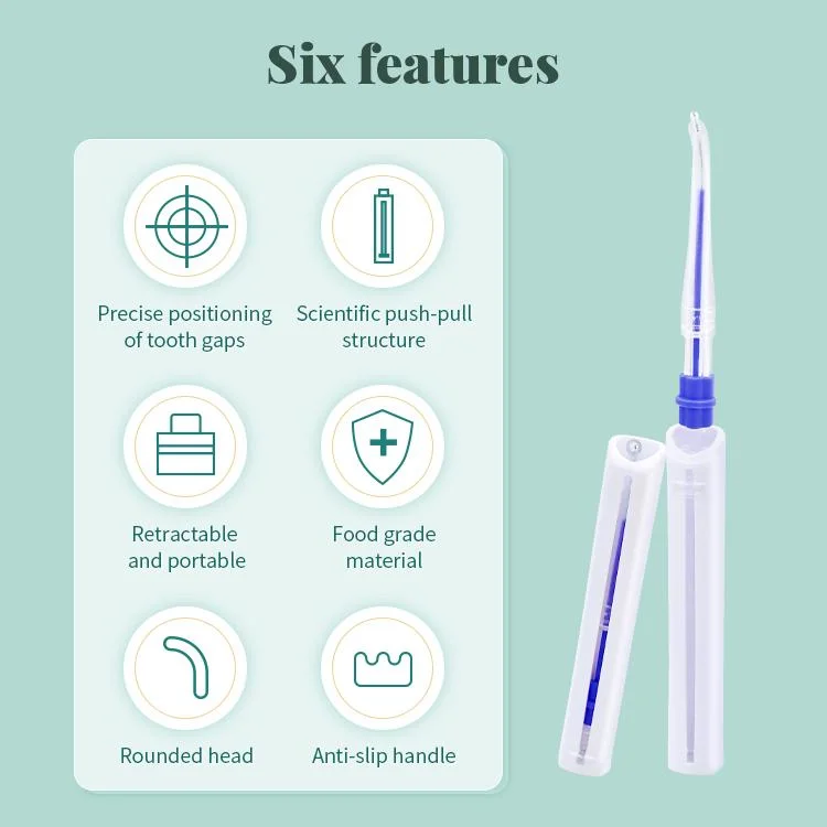 Praktische Lebensmitteltaugliche Material Mundpflege Reinigung Retractable Interdental Bürsten