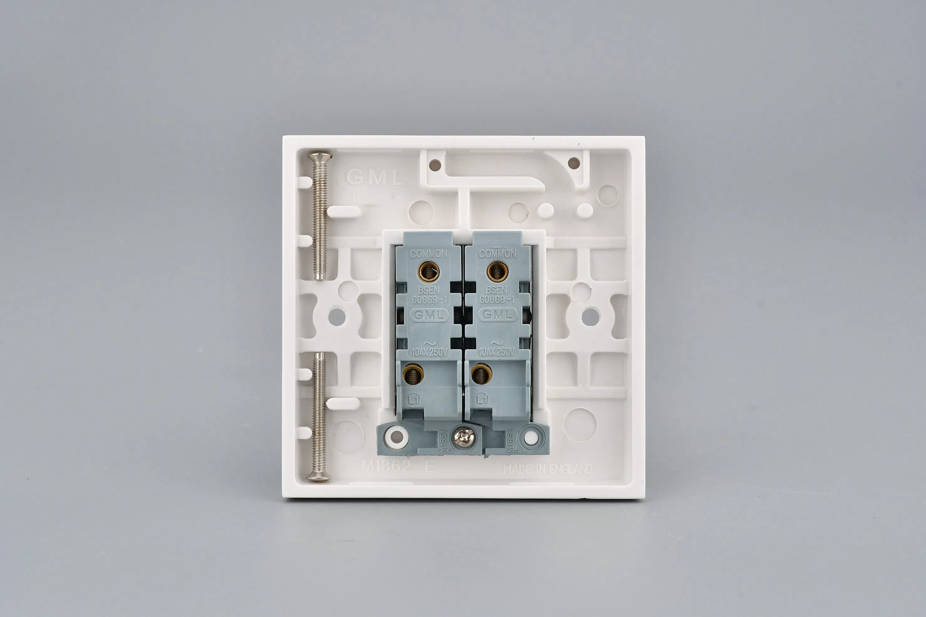 Bsen60669-1 Interrupteur mural en bakélite électrique 2 Gang 1 Way 10A