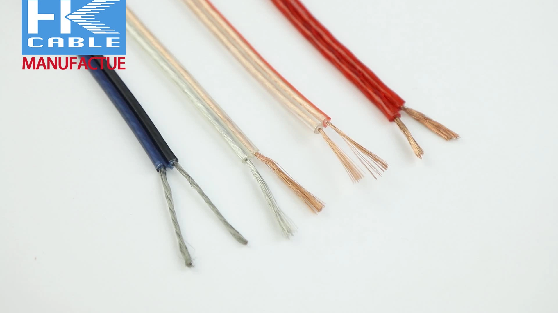 Chinese Manufacturer Supply High End Strands Transparent Speaker Cable 2 Core