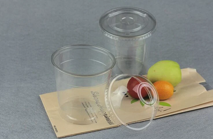 Custom Printed Clear Transparent Disposable PP Pet Plastic Cup with Lid