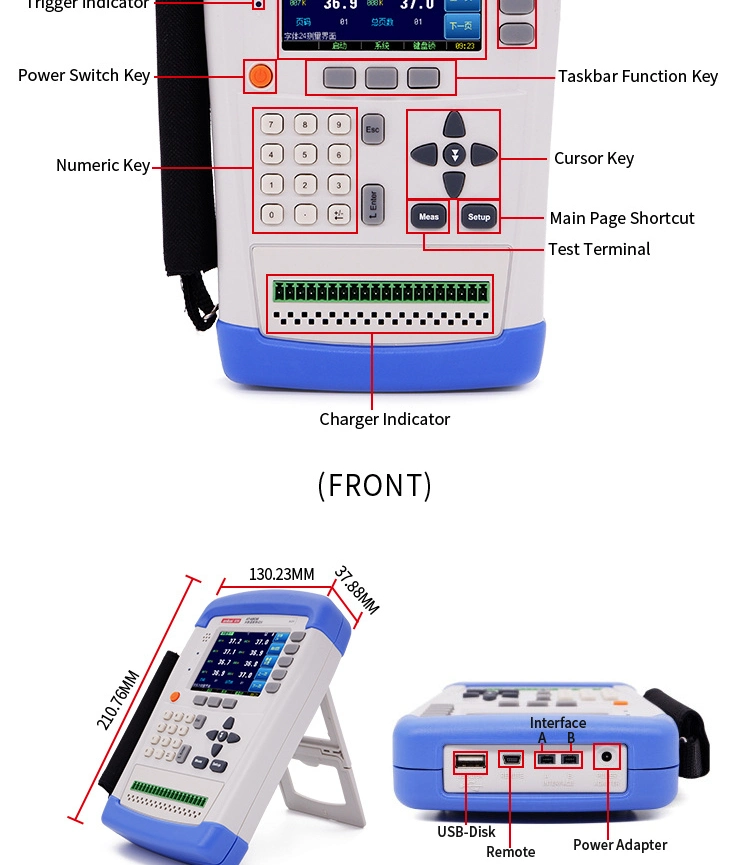 Instrumento de medición del termómetro LED Tester para las industrias de la temperatura (A4808)