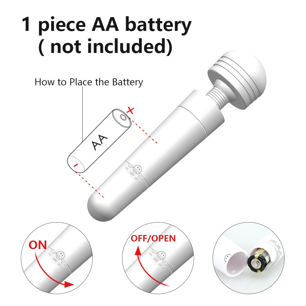 Wand Clitoral Stimulator Battery Powered Masturbator Massage Supplies Sex Toys Female AV Vibrator