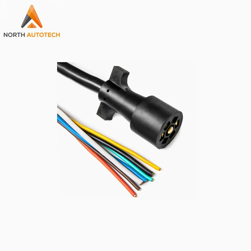 7 Pin Plug Cord Wire Trailer Cable 7 Way Trailer Light Wiring Connector Cable for RV Brake Light Control Trailer Wiring