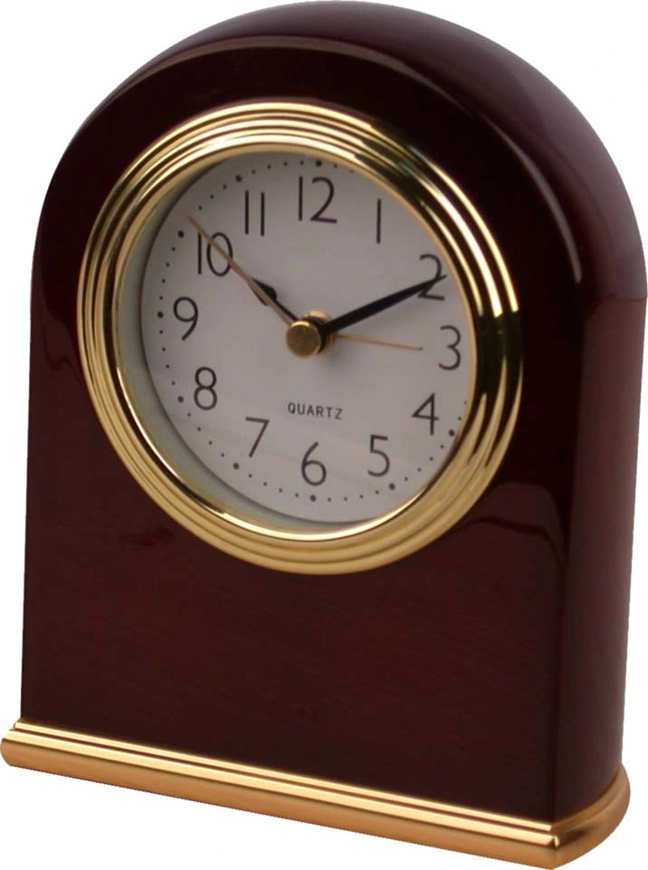 Wooden Table Alarm Clock in Mahogany Color