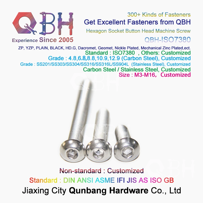 Qbh Metric ISO 7380 Button Head Hexagon Socket Cap Screw 8.8 10.9 Steel