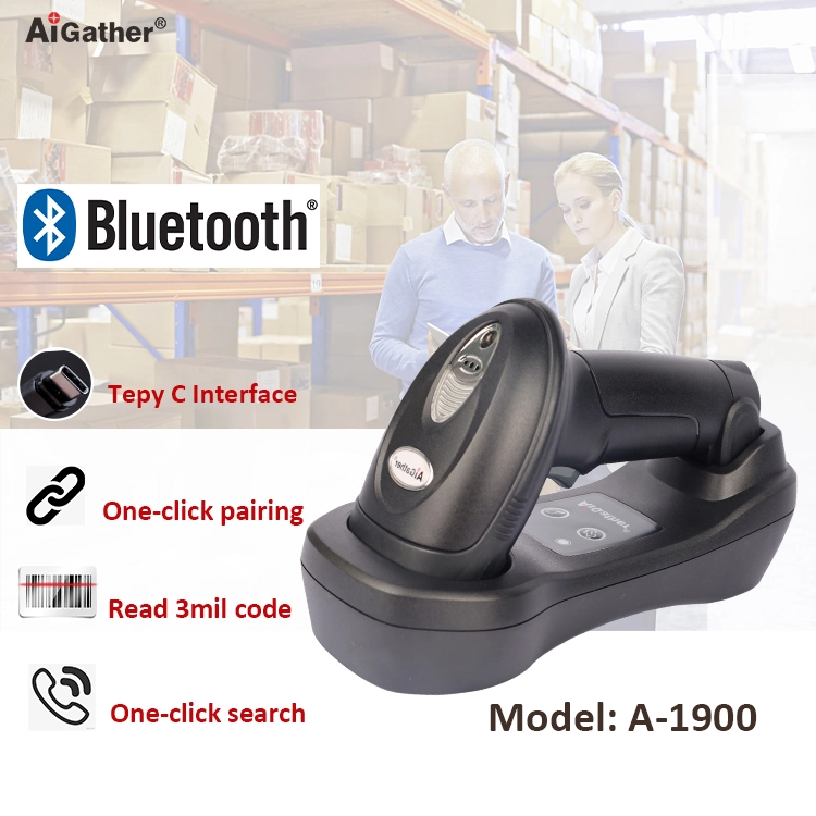 High Quality Qr Code Reader IP52 Waterproof Anti-Dropping 1d 2D Wireless Barcode Scanner with Base