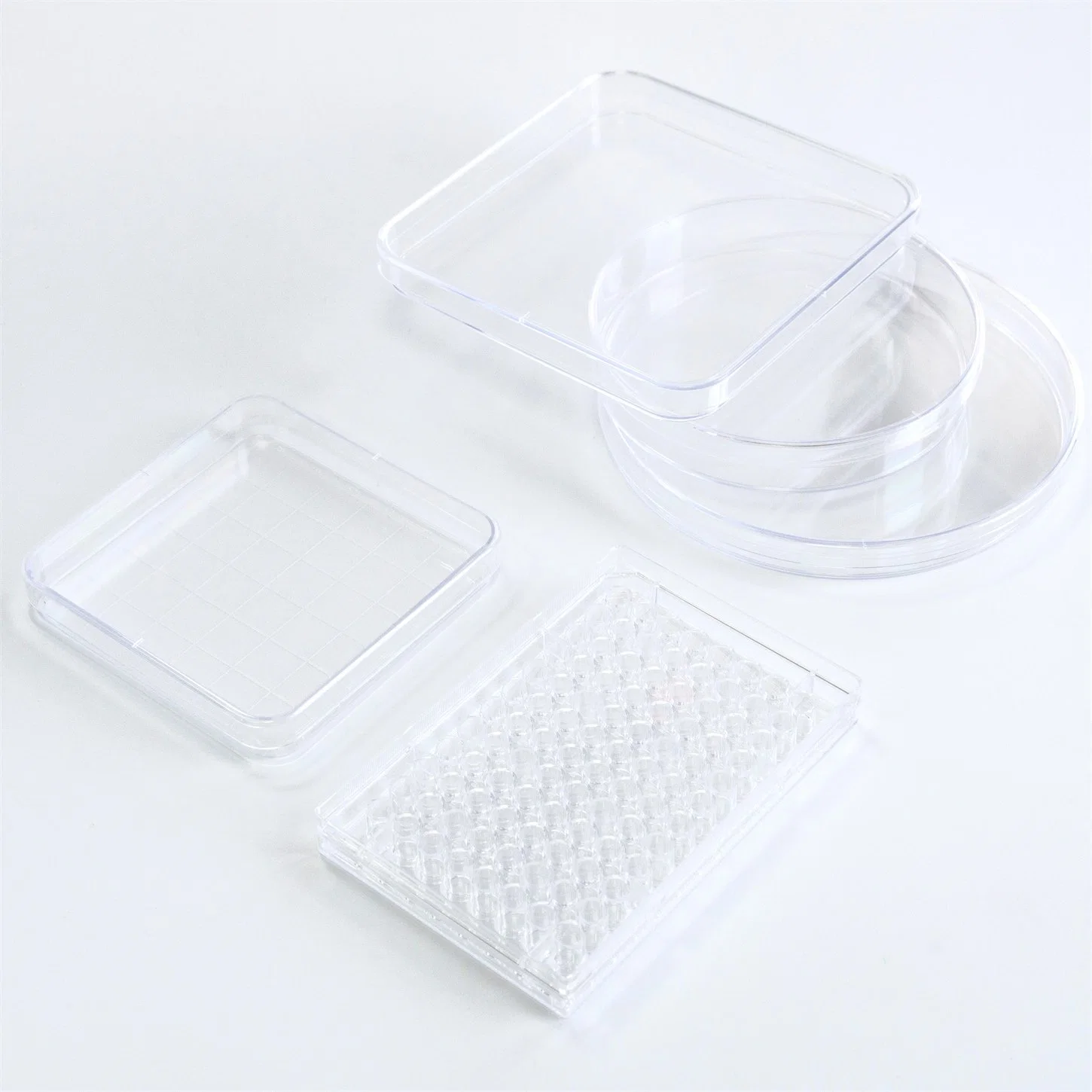 Boîte de culture ronde/carrée transparente à usage unique, médicale boîte de Pétri en plastique Avec ce/ISO