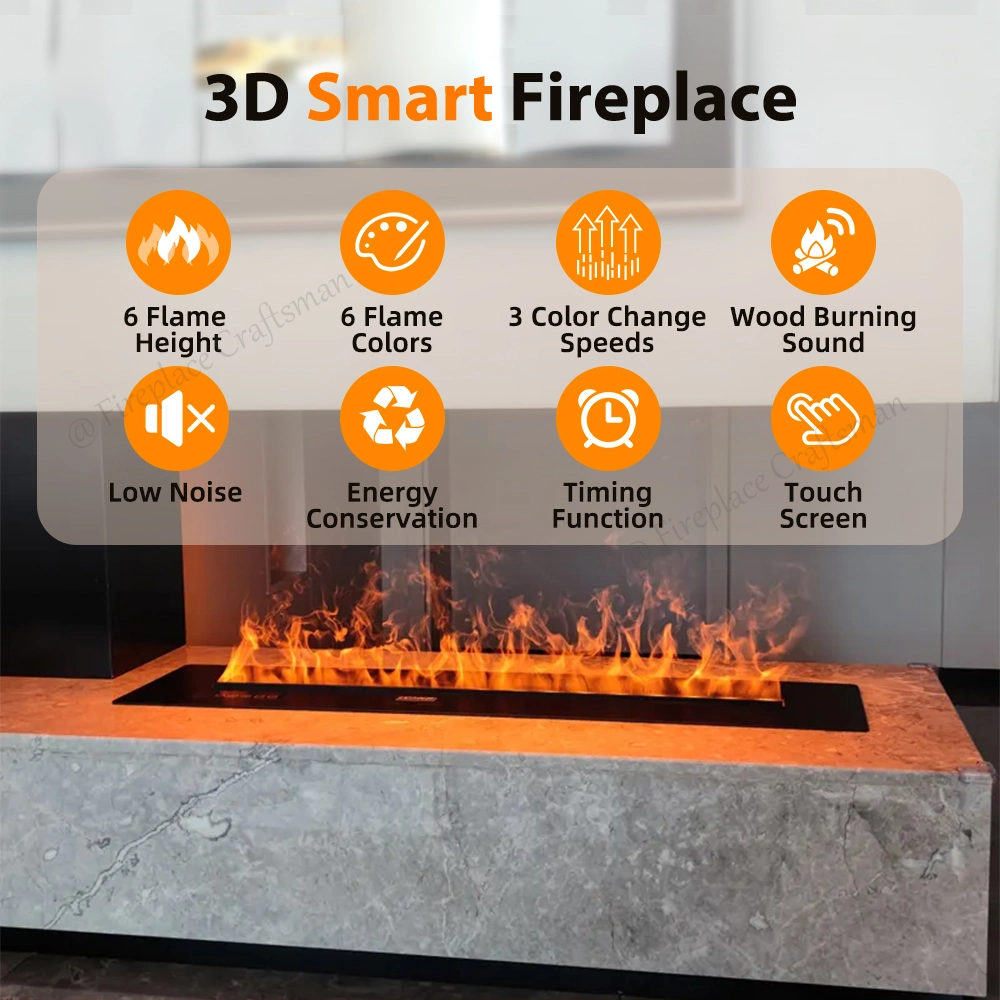 Customized Realistic 3D Flame LED Mist Fireplace Water Vapor Steam Electric Fireplace