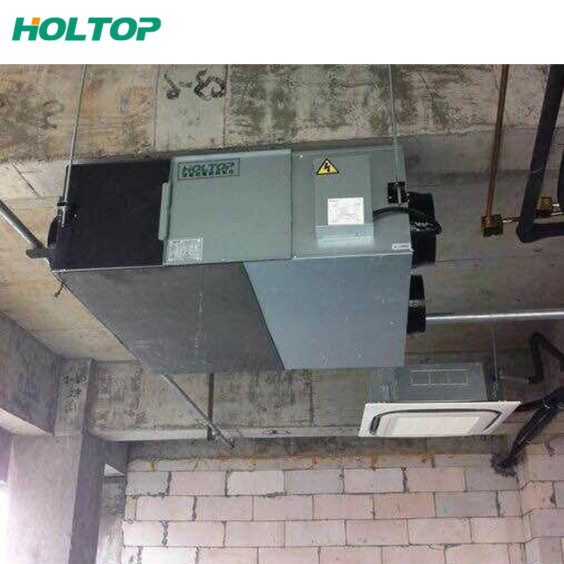 Personalização básica OEM Factory Holtop suspenso Ervs Projeto residencial Super Sistema de ventilação de recuperação de calor estreito com recuperador de calor de controlo inteligente