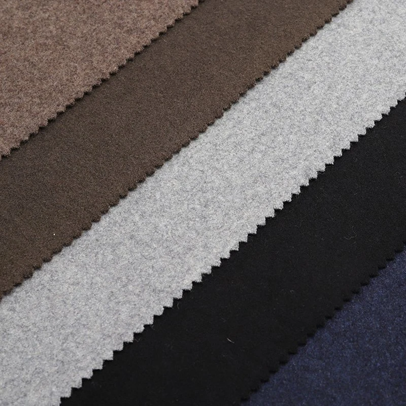 Fabric Stock Lot: 30% Wool Blended Melton Solid Woven for Winter Coat 600G/M 57"/58" for Coat