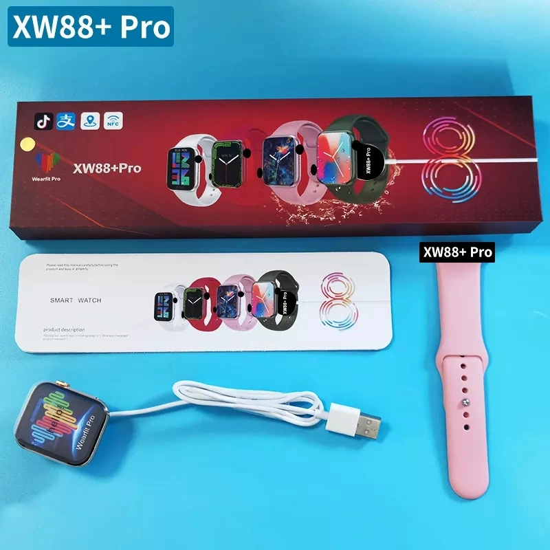 2022 تطبيق جديد من السلسلة Xw88+PRO Smart Watch من السلسلة 8 Wearfit PRO شاحن لاسلكي مقاس 1.85 بوصة بتقنية NFC SmartWatch