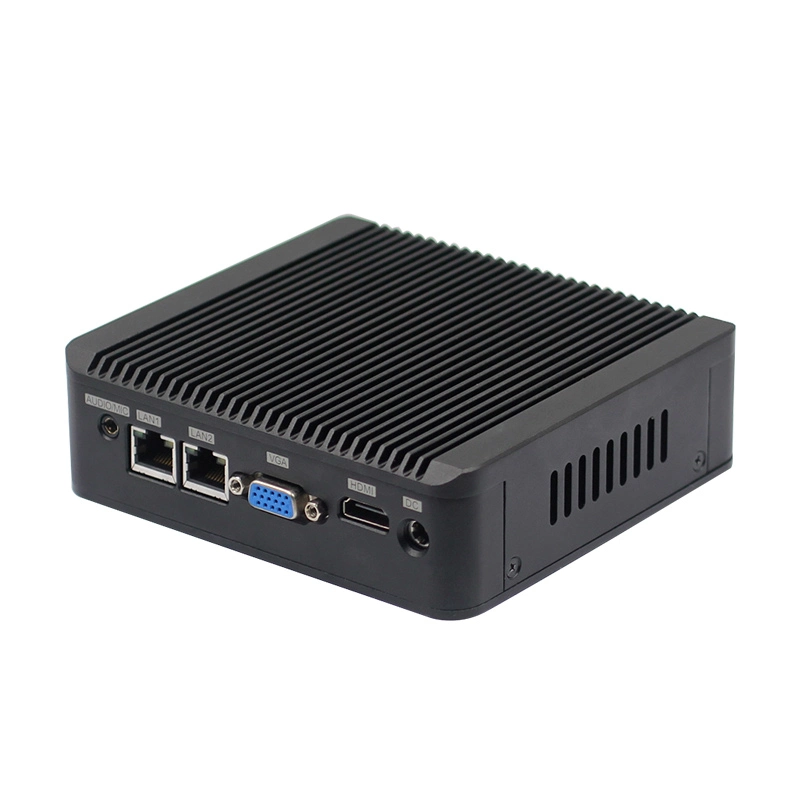 Портативный ПК J4125 2LAN I225 DDR4 2COM компьютер Mini 2USB VGA HD дисплей DC 12 в Mini Industrial Computer